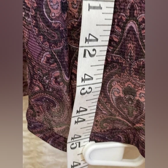 🔥Croft & Barrow XL Crossover Empire Waist Midi Plum Paisley wrap dress - Picture 9 of 16